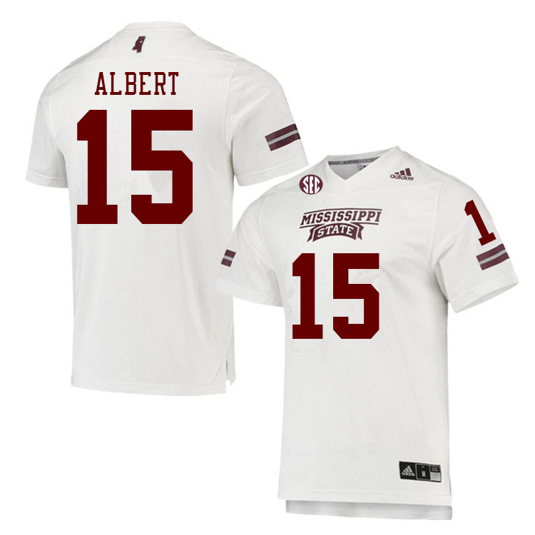 Men #15 Ja'Kobi Albert Mississippi State Bulldogs College Football Jerseys Stitched Sale-White